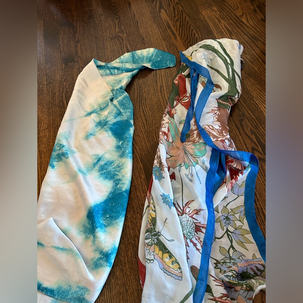 Two silk scarfs